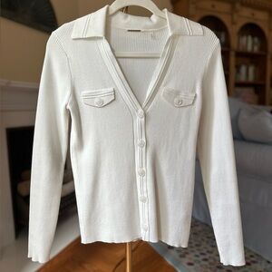 TAHARI Collared Long-Sleeved Sweater